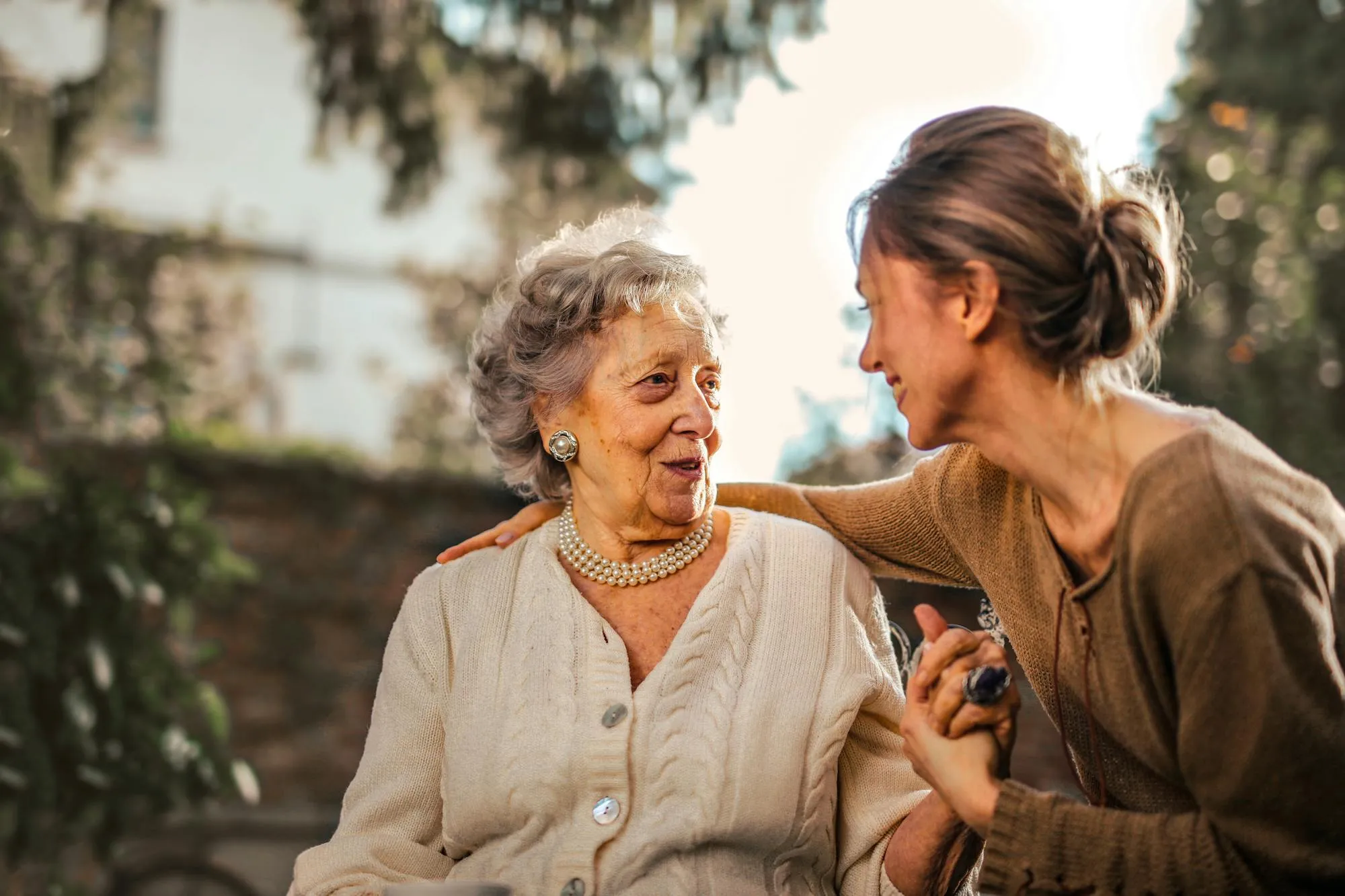 A caregiver with a patient